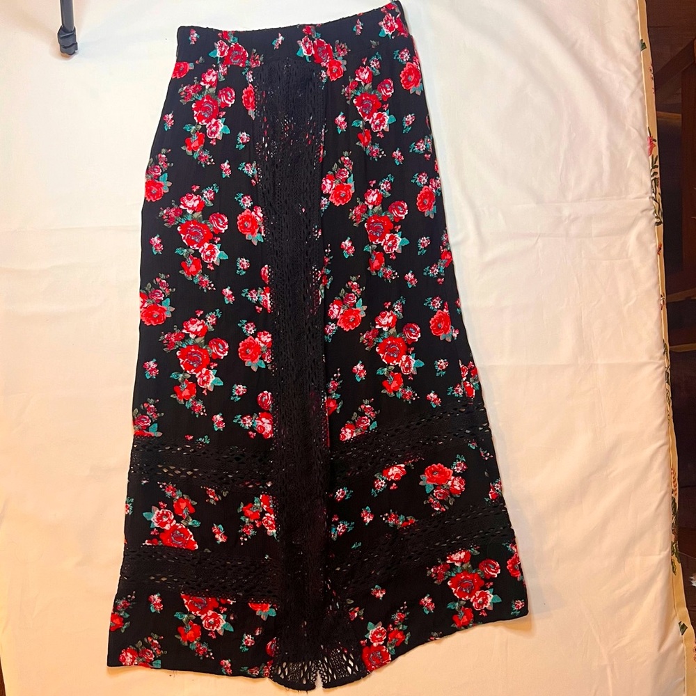 Floral walk through skirt with shorts